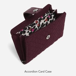 Vera Bradley Microfiber "Mulled Wine" Accordion Card Case; NWT